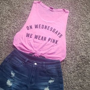 Pink Mean Girls Cutoff Tank